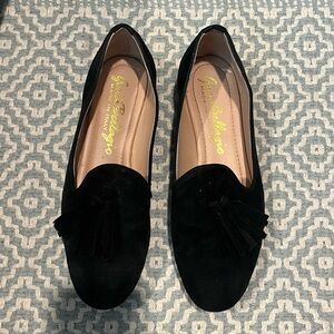 Italian black suede flats